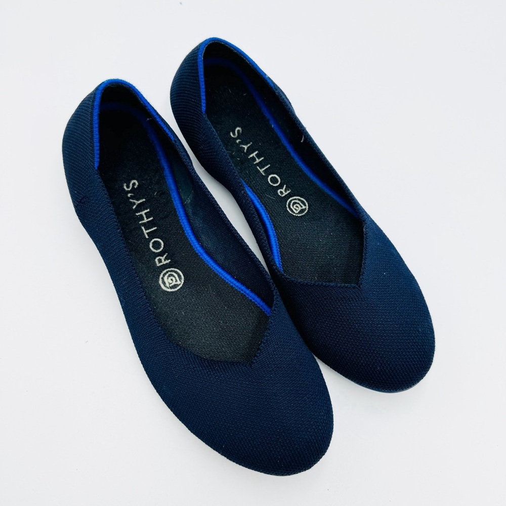 Rothy’s Navy Blue Round Toe Ballet Flats The Flat